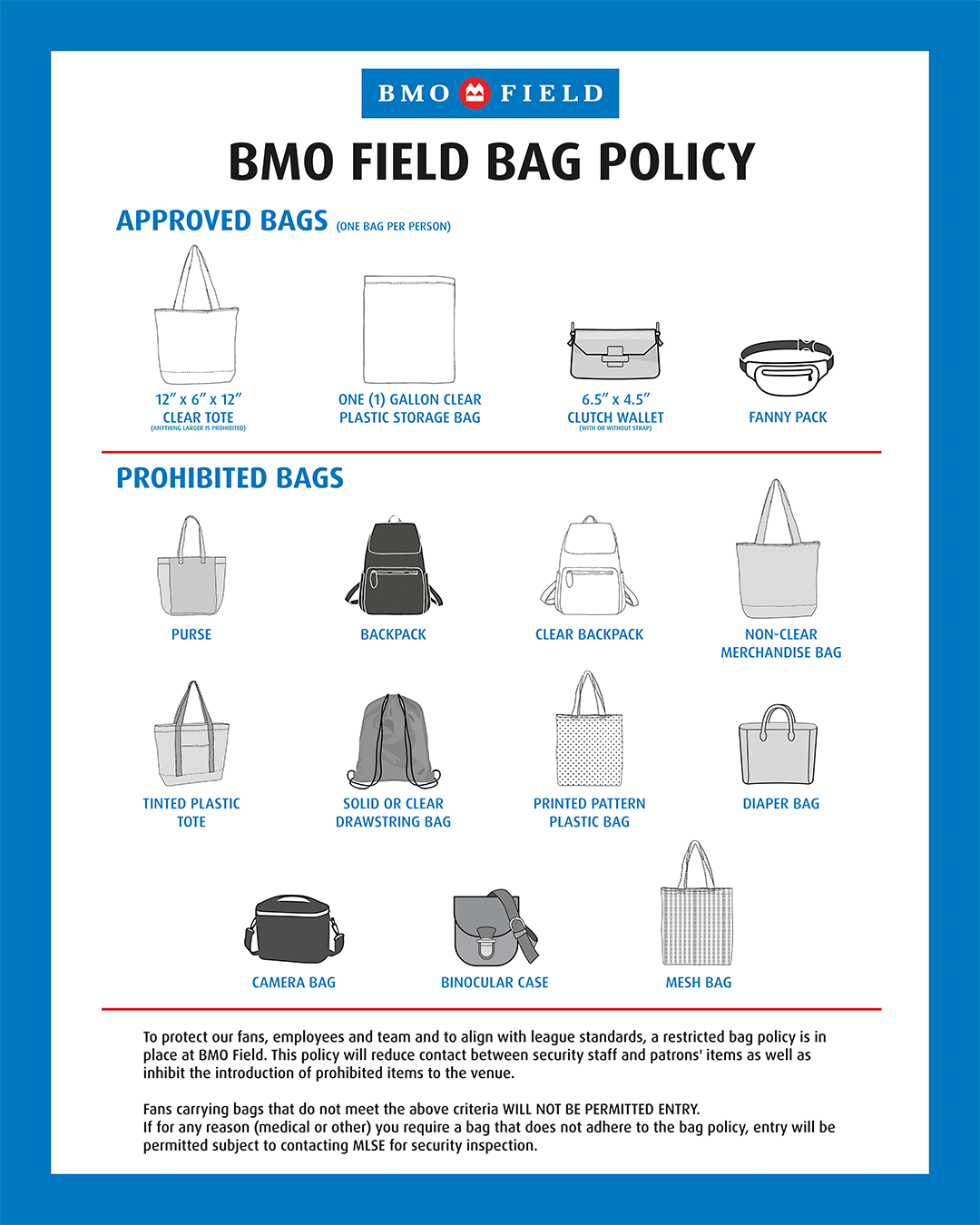 The Official, straight from MLSE, BMO Field bag policy and a few
